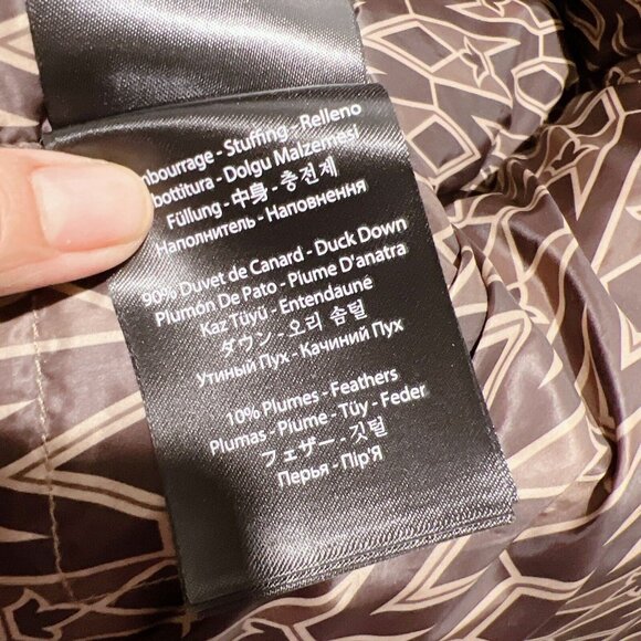 Mackage Coffee Kane MG Logo Monogram Print Quilted 800 Down Vest Mens Size 46 - Picture 6 of 8